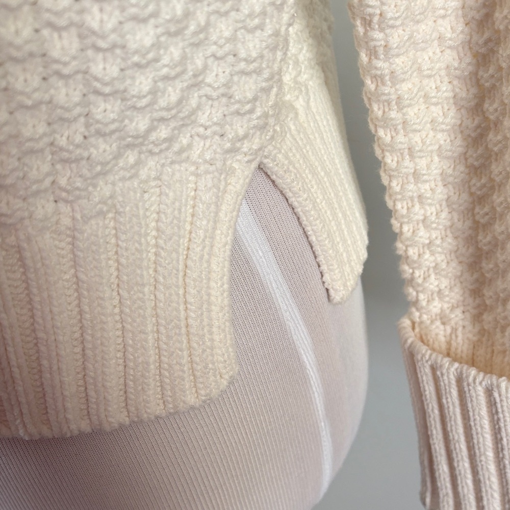 Cozy Cream Cable & Popcorn Knit Button Front Sweater | S - Picture 7 of 8